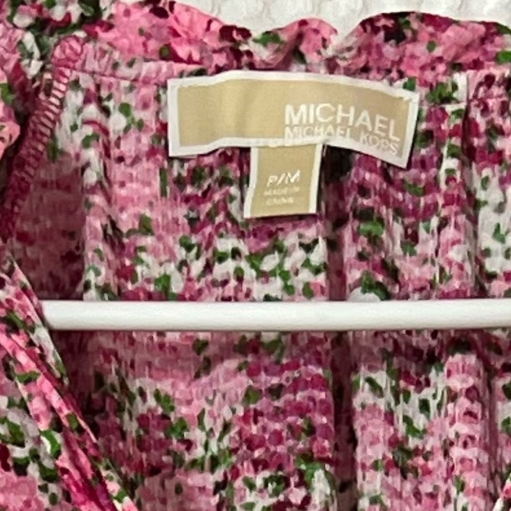 MICHAEL MICHAEL KORS pullover top floral chain detail DRESSY CAREER SPRING - Picture 2 of 7